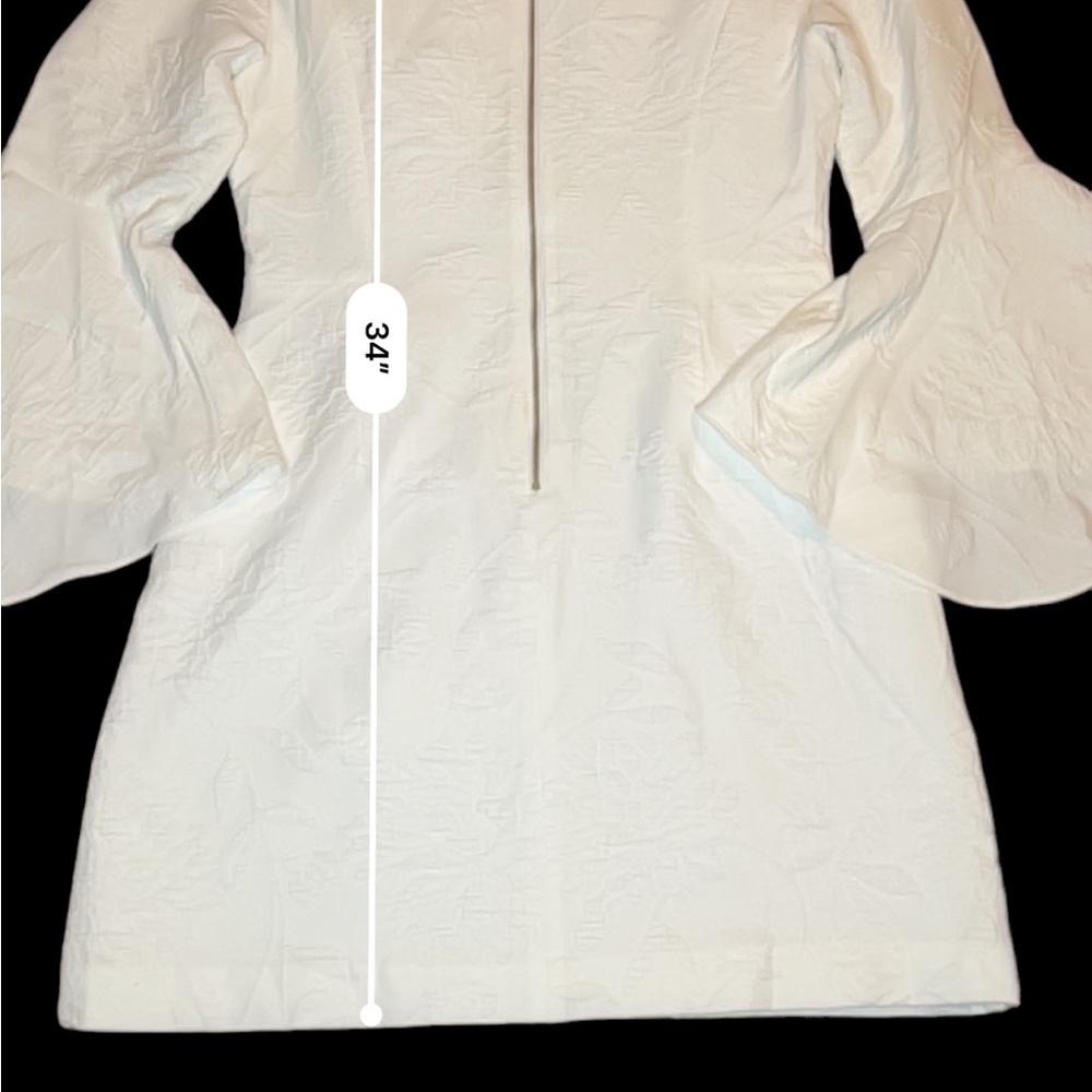 Lilly Pulitzer White Textured Bell Sleeve Mini - Picture 7 of 9